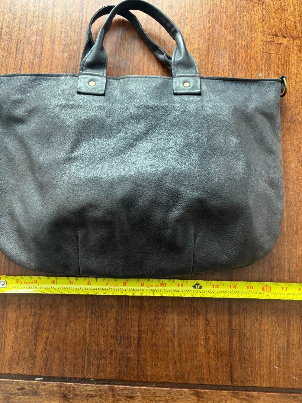 Handmade Genuine Leather Black Tote Bag Large Custom Handcrafted